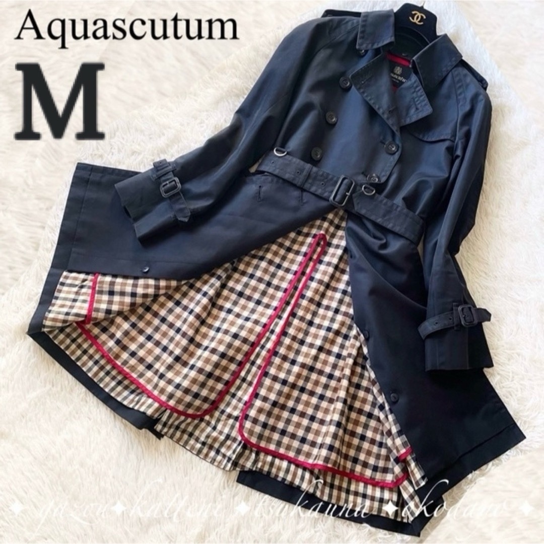 Aquascutum アクアスキュータム ロングトレンチコート ライナー付き