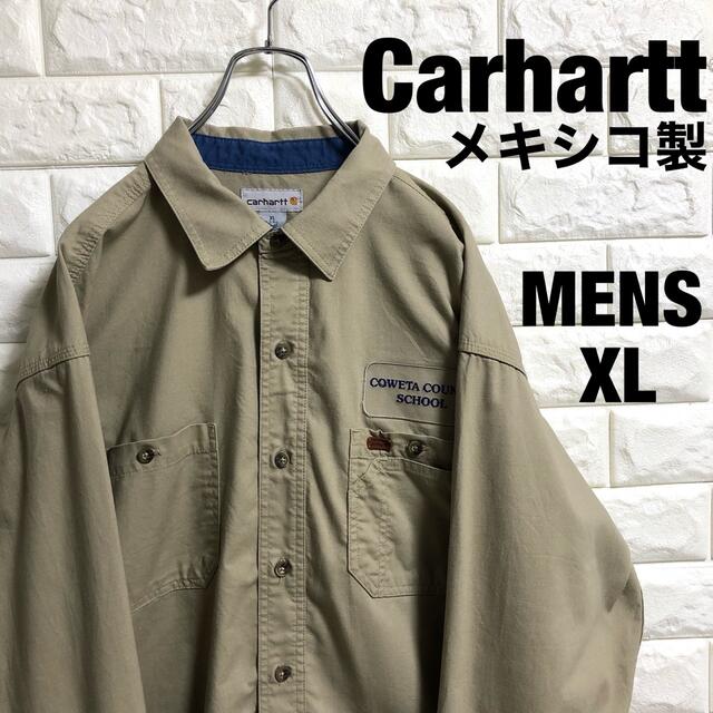 carhartt(カーハート)のカーハート　長袖シャツ　ワークシャツ　スクールロゴ　メンズXLサイズ メンズのトップス(シャツ)の商品写真