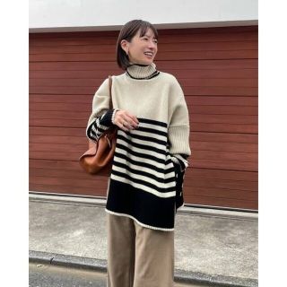 クラネ(CLANE)のCLANE クラネTURTLE WIDE SLIT KNIT TOPS(ニット/セーター)