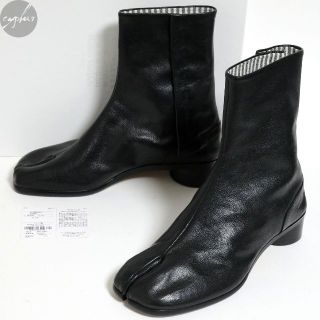 マルタンマルジェラ(Maison Martin Margiela)の41 26cm 新品 21SS メゾンマルジェラ レザー 足袋 ブーツ 黒 タビ(ブーツ)