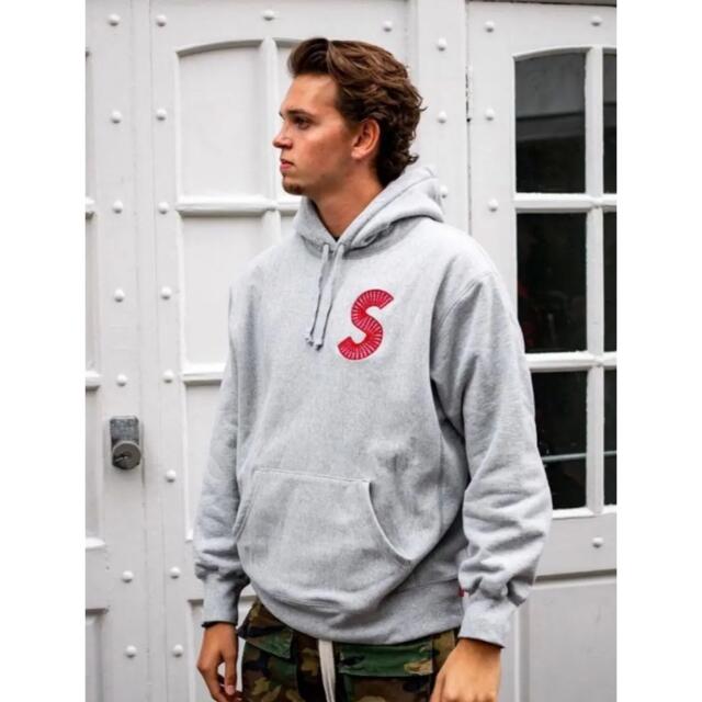 SUPREME S Logo Hooded Sweatshirt グレー L