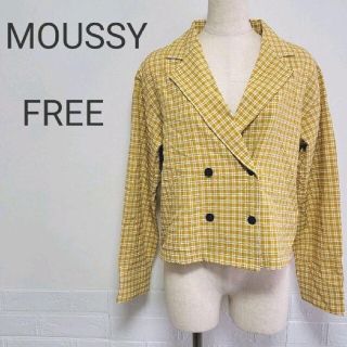 マウジー(moussy)のMOUSSY　薄手　チェックジャケット　イエロー　フリー(テーラードジャケット)