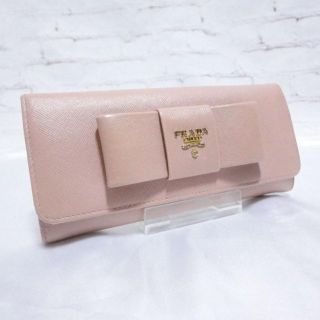 プラダ(PRADA)の【外観美品】プラダ　サフィアーノ フィオッコ リボン　長財布(財布)