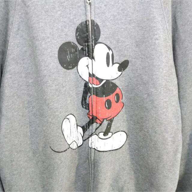 Disney ディズニー もこもこ パーカー グレー ミッキー 耳付き