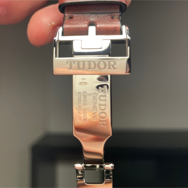シルバー金具 限界緊急値下げtudor gmt 革ベルト 純正 22mm 79830RB