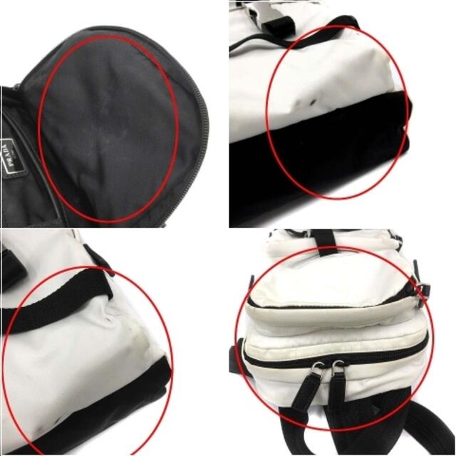 PRADA(プラダ)のプラダ ボディバッグ ワンショルダー スリングバッグ 白 黒 2VZ013 メンズのバッグ(ショルダーバッグ)の商品写真