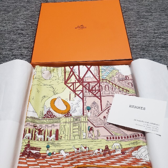 HERMES　エルメス　カレ90　大判スカーフ　HIPPOPOLIS　イポポリススカーフ