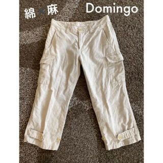 ドミンゴ(D.M.G.)のドミンゴ　domingo 白　レディース  パンツ　麻　綿　七分袖(カジュアルパンツ)