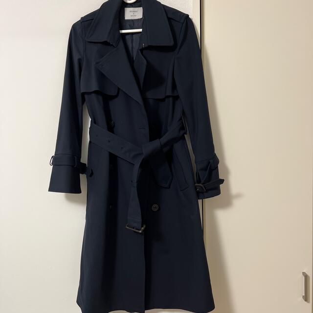 STUDIOUS(ステュディオス)のステュディオス　ネイビートレンチコート　サイズ0 レディースのジャケット/アウター(トレンチコート)の商品写真