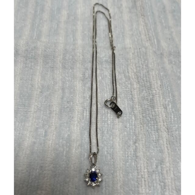 美品　PT850サファイアネックレス0.2ct 1