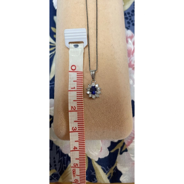 美品　PT850サファイアネックレス0.2ct 7