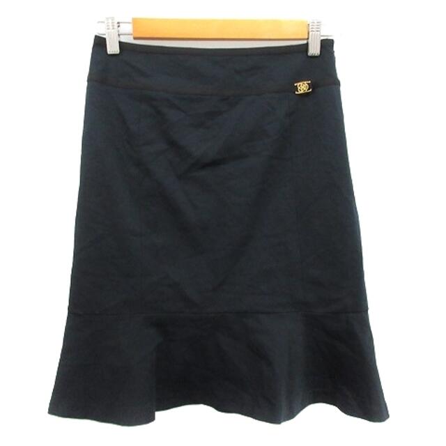 CLATHAS(クレイサス)のクレイサス スカート フレア ひざ丈 ライン ワンポイント 38 紺 ネイビー レディースのスカート(ひざ丈スカート)の商品写真
