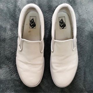 ヴァンズ(VANS)の【しょこさん専用】VANS ヴァンズ　スリッポン　レザー　ホワイト(スニーカー)