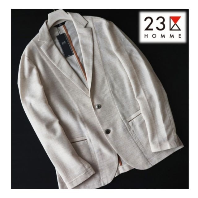 23区(ニジュウサンク)の新品【23区HOMME オム】清涼感 春夏2Bジャケット 薄ベージュ 48(L) メンズのジャケット/アウター(テーラードジャケット)の商品写真