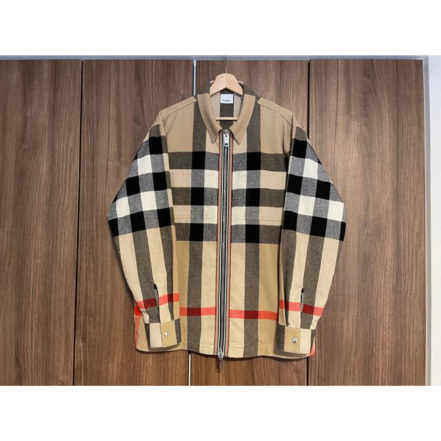 BURBERRY(バーバリー)の2022年新作　バーバリー　チェック ウールコットン ジップフロントシャツ メンズのトップス(シャツ)の商品写真