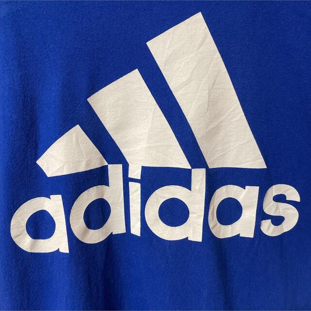 adidas(アディダス)のadidas アディダス 古着　Tシャツ　ビッグロゴ　青　M size メンズのトップス(Tシャツ/カットソー(半袖/袖なし))の商品写真