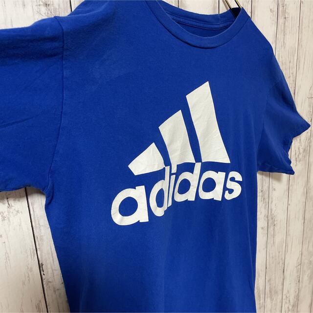 adidas(アディダス)のadidas アディダス 古着　Tシャツ　ビッグロゴ　青　M size メンズのトップス(Tシャツ/カットソー(半袖/袖なし))の商品写真