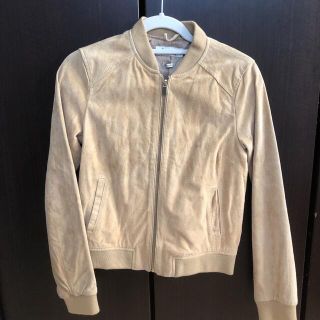 ザラ(ZARA)の【新品未使用】本革 ノーカラー ジャケット/S(ノーカラージャケット)