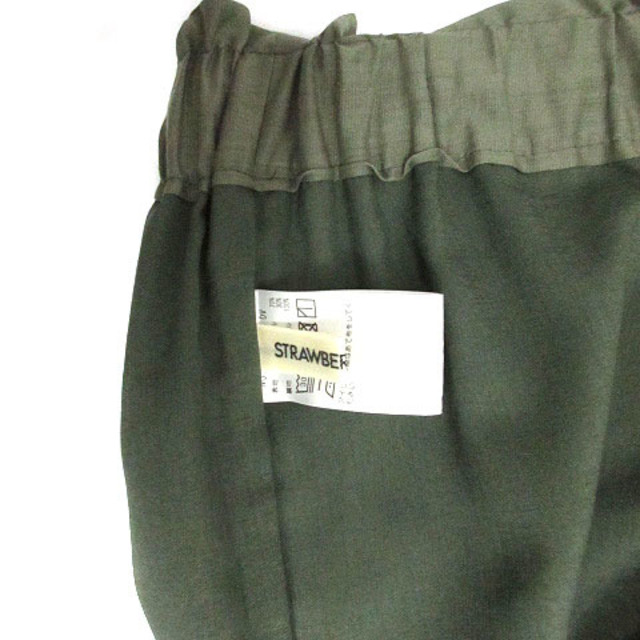 STRAWBERRY-FIELDS(ストロベリーフィールズ)のストロベリーフィールズ リネン混 ワイド パンツ カーキグリーン 緑 19SS レディースのパンツ(その他)の商品写真