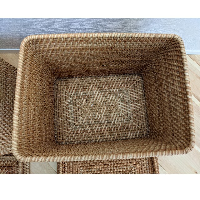 MUJI (無印良品) - 無印良品 重なるラタン長方形バスケット MUJI (無印良品) - 無印良品 重なるラタン長方形バスケット