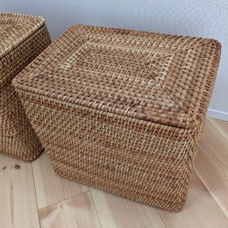 SALE/37%OFF】 無印良品 ラタン長方形バスケット 3個 ラタンフタ2個
