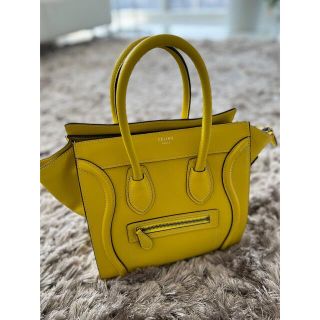 セリーヌ(celine)のCELINE セリーヌ　ラゲージイエロー　証明書付き(ハンドバッグ)