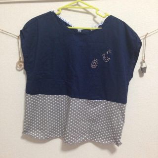 プードゥドゥ(POU DOU DOU)の紺ノースリ、ボーダーt(Tシャツ(半袖/袖なし))