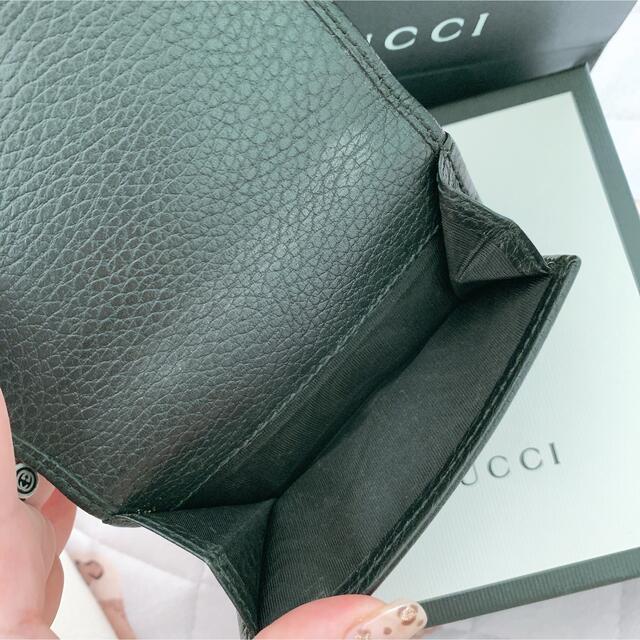GUCCI GG マーモント レザー 三つ折りウォレット 黒 ブラック GUCCI GG マーモント レザー 三つ折りウォレット 黒 ブラック