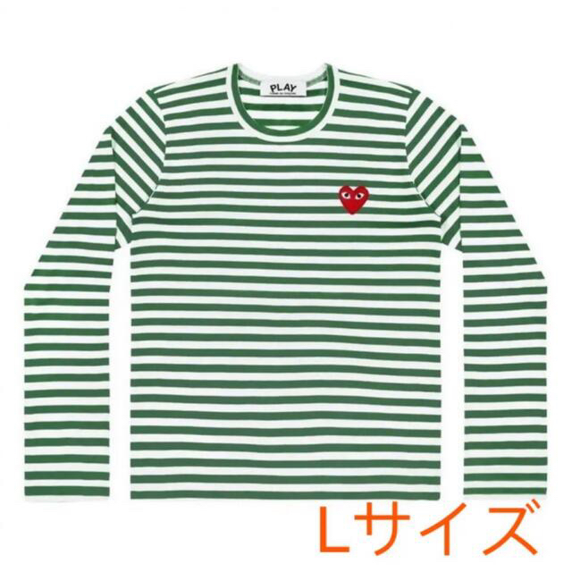 柄デザインボーダー良品　コムデギャルソン　ボーダー　ロゴ　ロンティ　Tシャツ　L