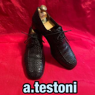 アテストーニ(a.testoni)のレア品［a.testoni］本革メッシュ(ドレス/ビジネス)