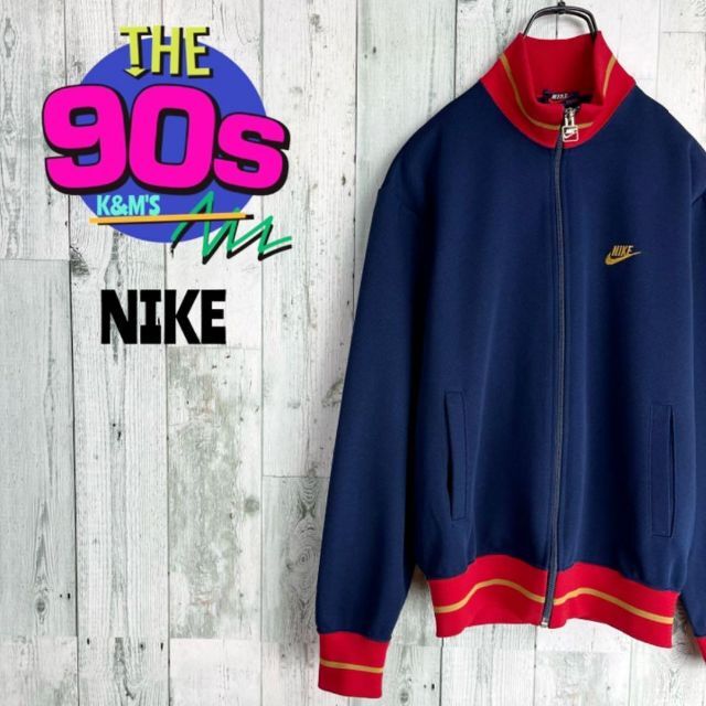 Nike ナイキ　トラックジャケット　紺タグ　80s 90s ロゴ　刺繍