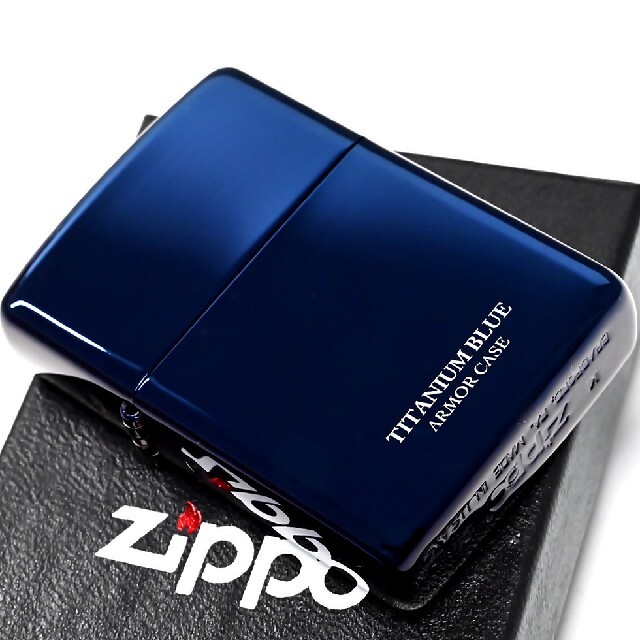 ZIPPO(ジッポー)の『送料無料』ZIPPO◇アーマーブルーチタン サイドアーマーロゴ◇重厚 ジッポ メンズのファッション小物(タバコグッズ)の商品写真