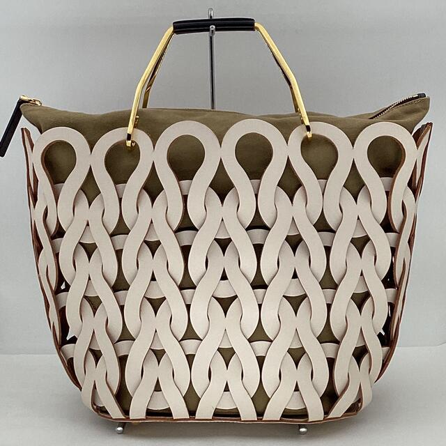 MARNI マルニ TRICOT メタルハンドルレザーカットトートバッグ MARNI マルニ TRICOT メタルハンドルレザーカットトートバッグ