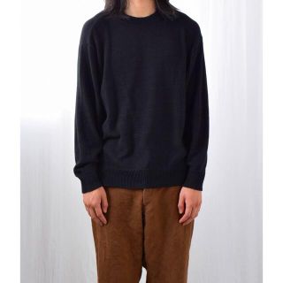 コモリ(COMOLI)のCOMOLI コモリ 21SS インディゴクルーネックニット BLACK 美品(ニット/セーター)