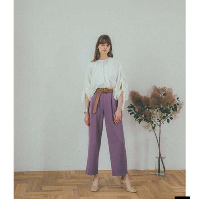 パープル STUDIOUS - CLANE BASIC TUCK PANTS 最終お値下げの通販 by