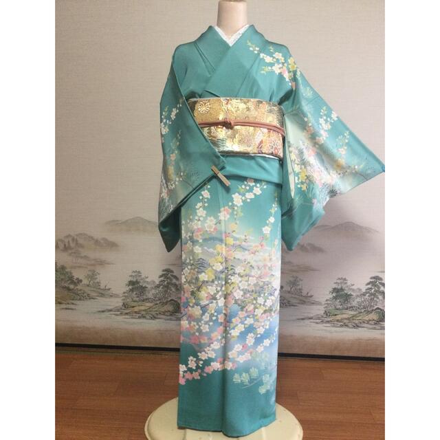 訪問着セット 作家物 青緑色の通販 by スーメイの店|ラクマ