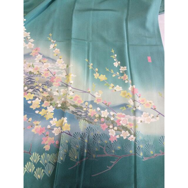 訪問着セット 作家物 青緑色の通販 by スーメイの店|ラクマ