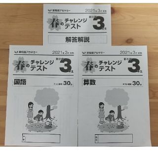 早稲田アカデミー　春のチャレンジテスト　３年生 ２０２１年３月(語学/参考書)