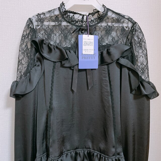 メール便対応! Angelic Pretty Lacy Frillブラウス 黒 - シャツ