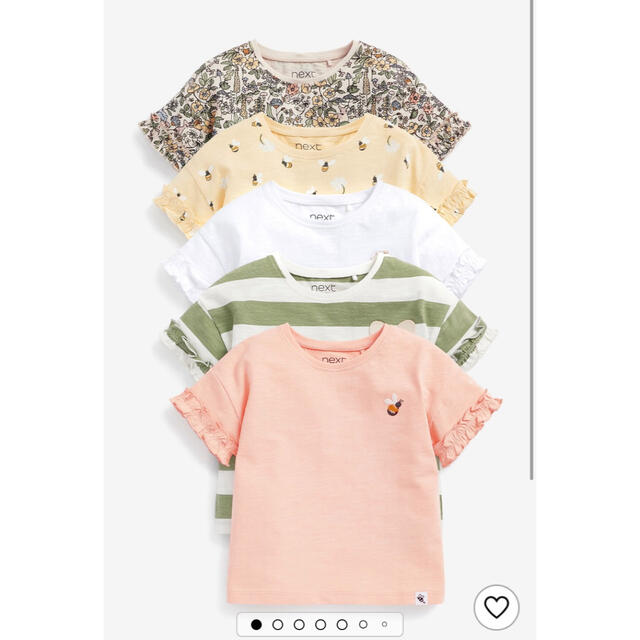 NEXT(ネクスト)の新品未開封　Next Tシャツ5枚セット　3-4y(98-104cm) キッズ/ベビー/マタニティのキッズ服女の子用(90cm~)(Tシャツ/カットソー)の商品写真