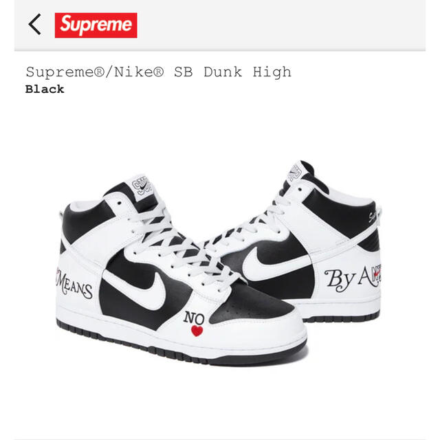 Nike supreme dunk low 黒サイズ27cm 新品