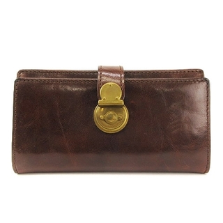 ラルフローレン(Ralph Lauren)のラルフローレン 二つ折り 長財布 レザー ゴールド金具 茶 ブラウン ウォレット(長財布)