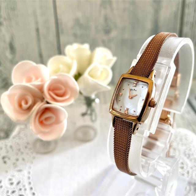 agete(アガット)の【電池交換済】agete アガット 腕時計 0.02ct ピンクゴールド レディースのファッション小物(腕時計)の商品写真