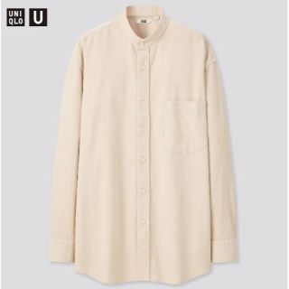 ユニクロ(UNIQLO)のUNIQLOユニクロコーデュロイワイドフィットスタンドカラーシャツナチュラル(シャツ)