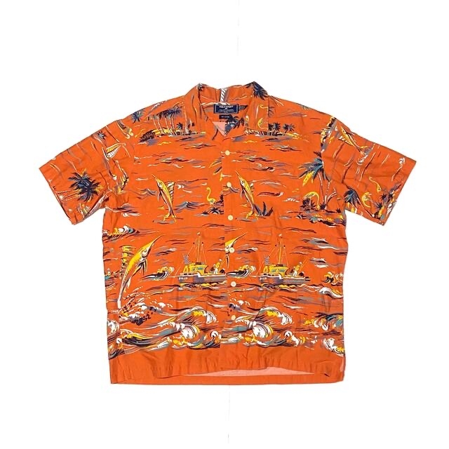 ポロ ラルフローレン フィッシング 半袖プリントシャツ 柄シャツ 魚 XL