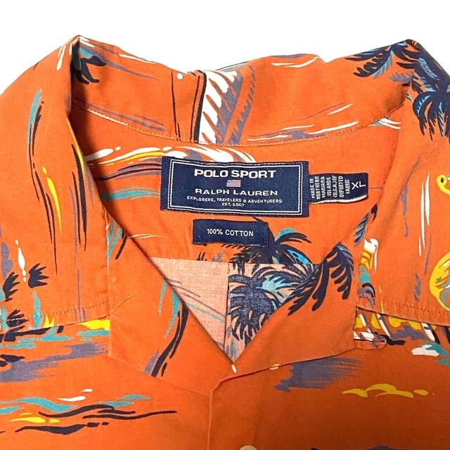 ポロ ラルフローレン フィッシング 半袖プリントシャツ 柄シャツ 魚 XL 2