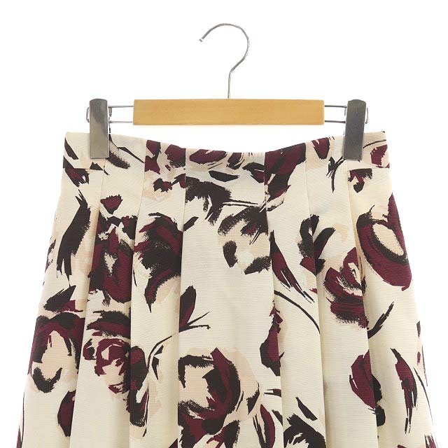 ANAYI(アナイ)のアナイ ANAYI スカート ロング フレア 総柄 38 白 紫 ピンク レディースのスカート(ロングスカート)の商品写真
