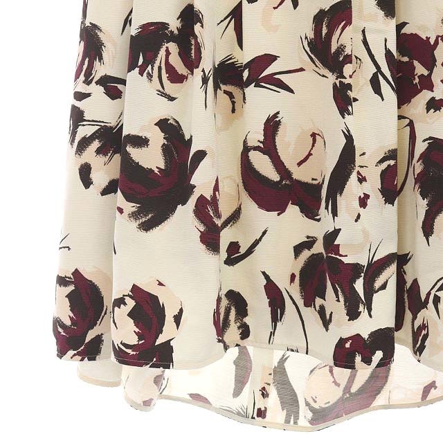 ANAYI(アナイ)のアナイ ANAYI スカート ロング フレア 総柄 38 白 紫 ピンク レディースのスカート(ロングスカート)の商品写真