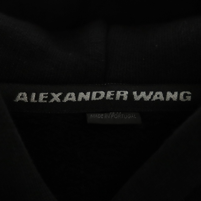 Alexander Wang(アレキサンダーワン)のアレキサンダーワン パーカー プルオーバー 長袖 切替 ロゴ M 黒 メンズのトップス(パーカー)の商品写真