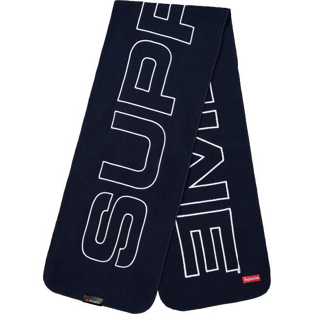 supreme polartec logo scarf black